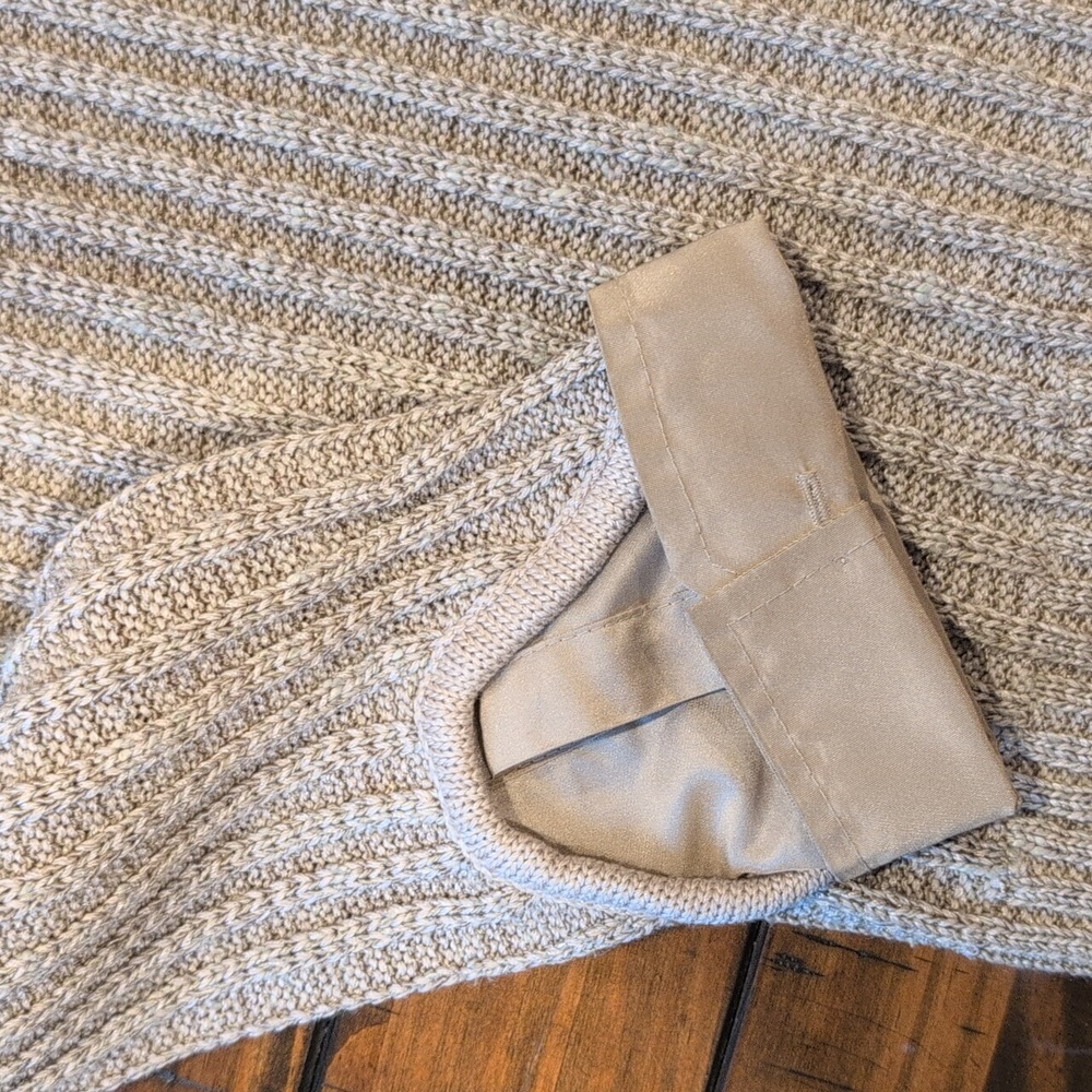St. John Ribbed Knit Full Zip Sweater Linen Wool Silk Blend - Picture 2 of 8